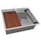 Ruvati 25 x 20 inch RV Workstation Drop-in Topmount Bar Prep Kitchen Sink 16 Gauge Stainless Steel RVH8205 - alternate 8